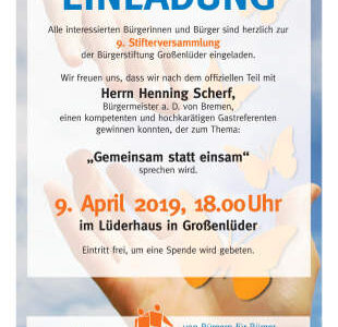 Einladung zur 9. Stifterversammlung am 09. April 2019